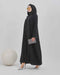 Şerit Taşlı Kapüşonlu Abaya Ferace Siyah | 21141