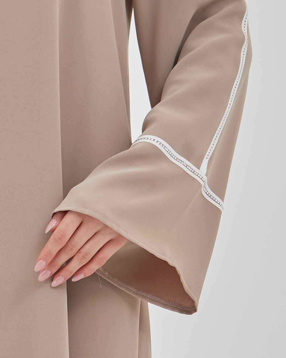 Kolları Taş Şeritli Valon Kollu Ferace Vizon | 2024923