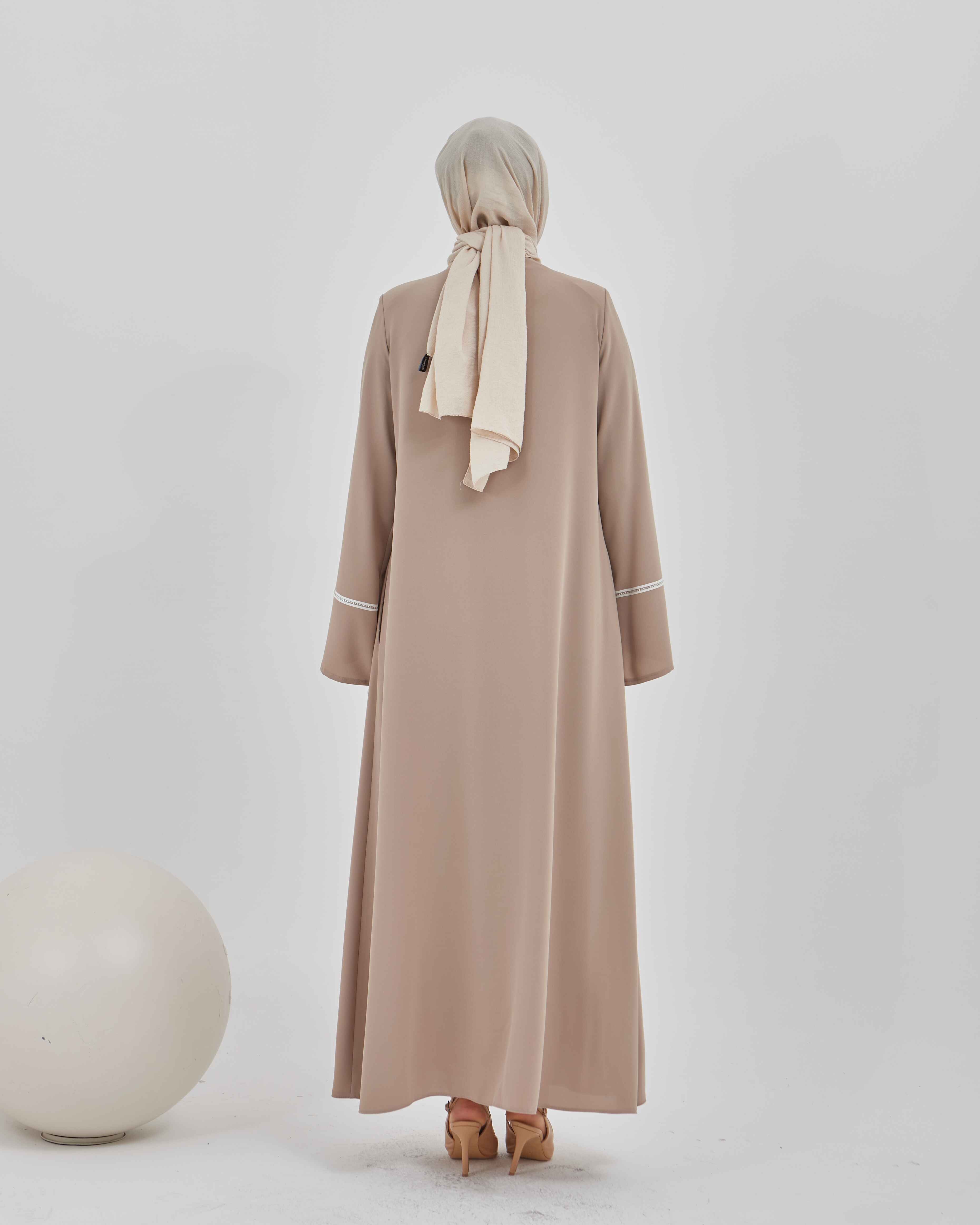 Kolları Taş Şeritli Valon Kollu Ferace Vizon | 2024923