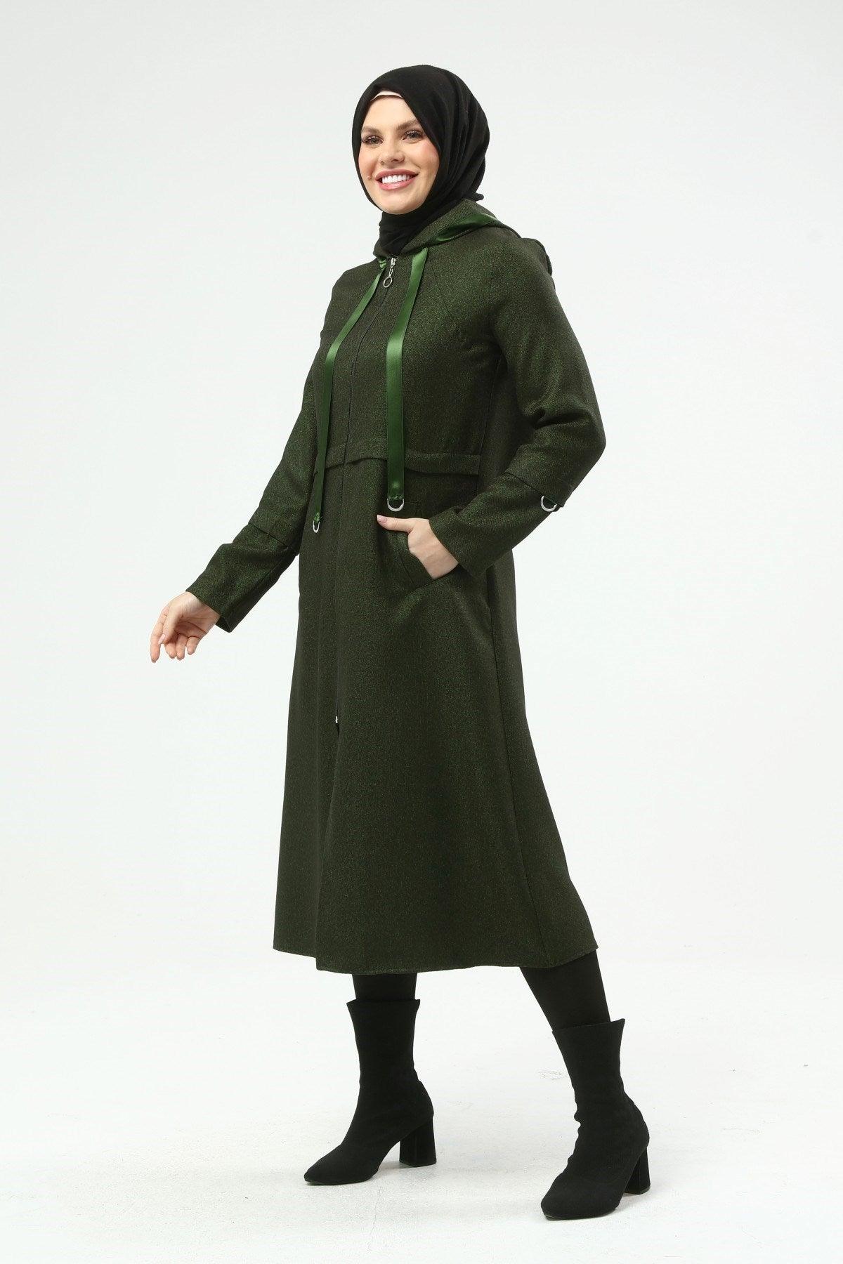 Kapşonlu Kap Haki | 9014-9