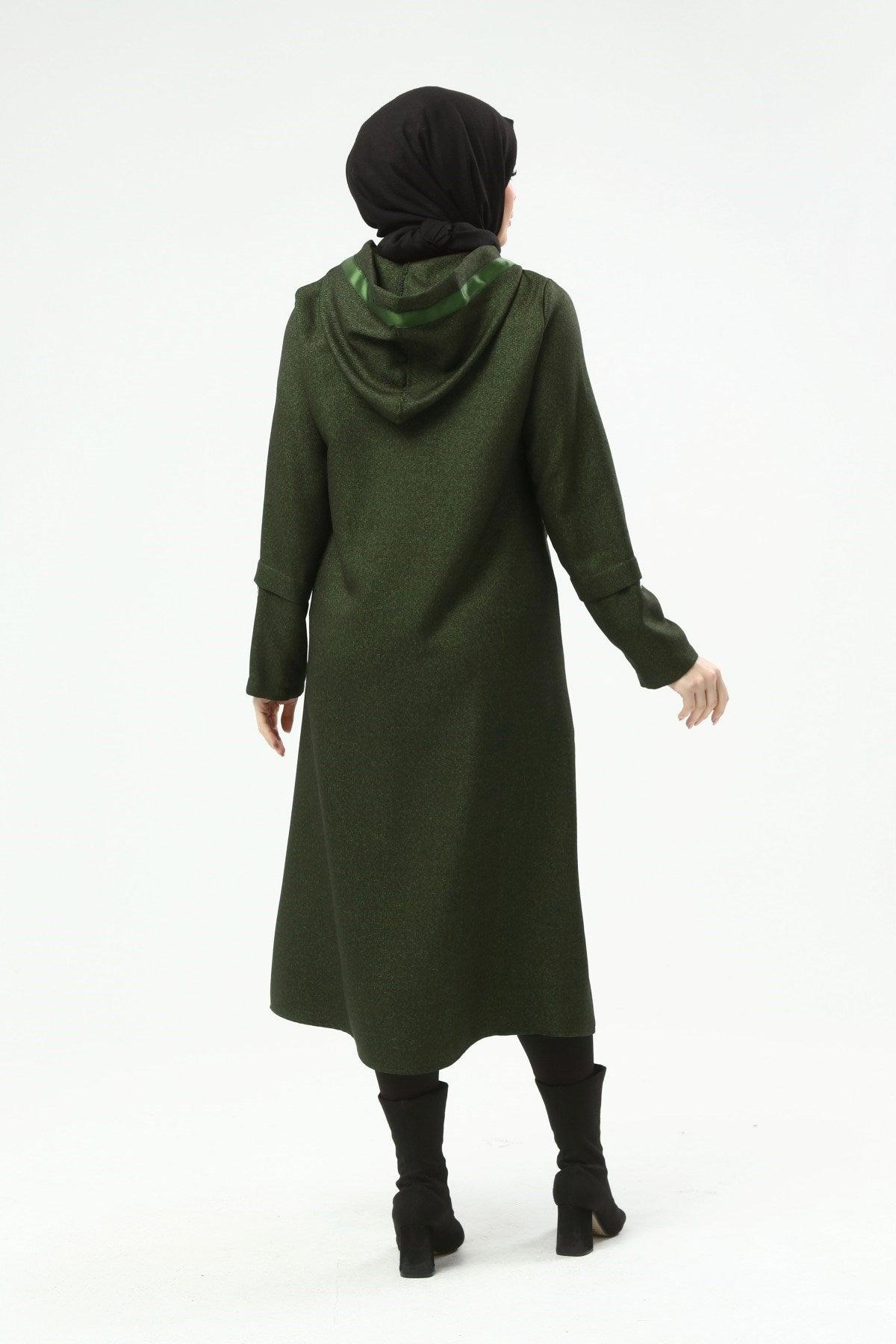 Kapşonlu Kap Haki | 9014-9