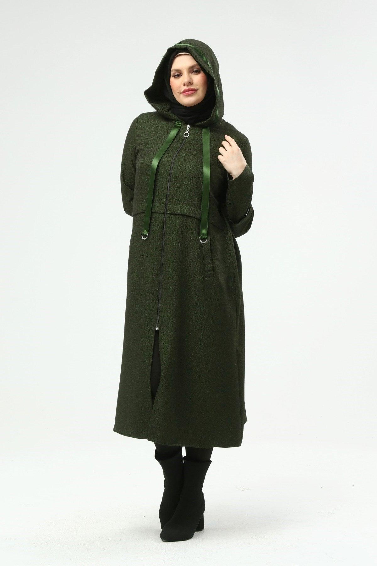 Kapşonlu Kap Haki | 9014-9