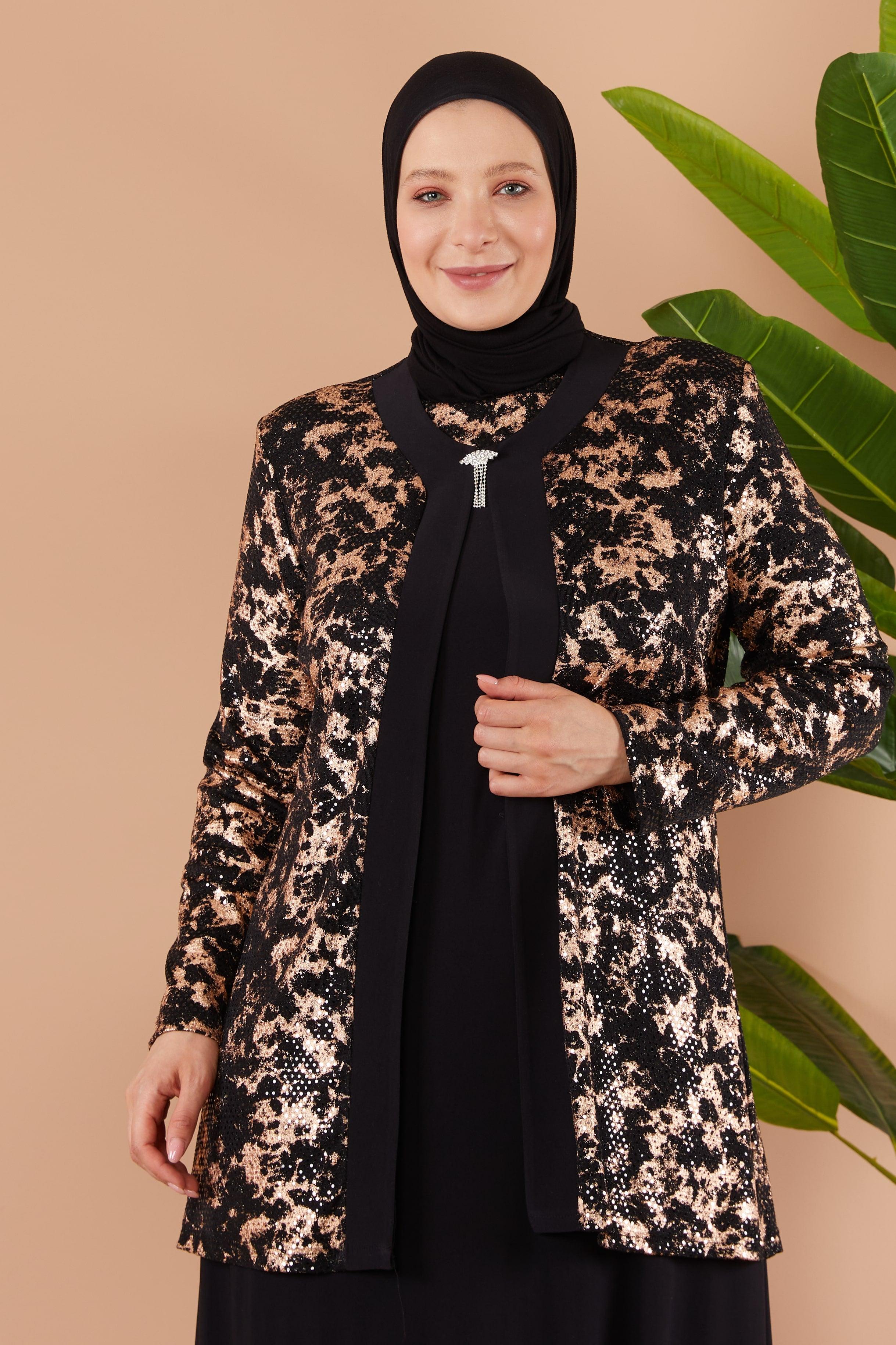 Broş Detaylı Ceketli Sendi Takım Bakır | 8014243