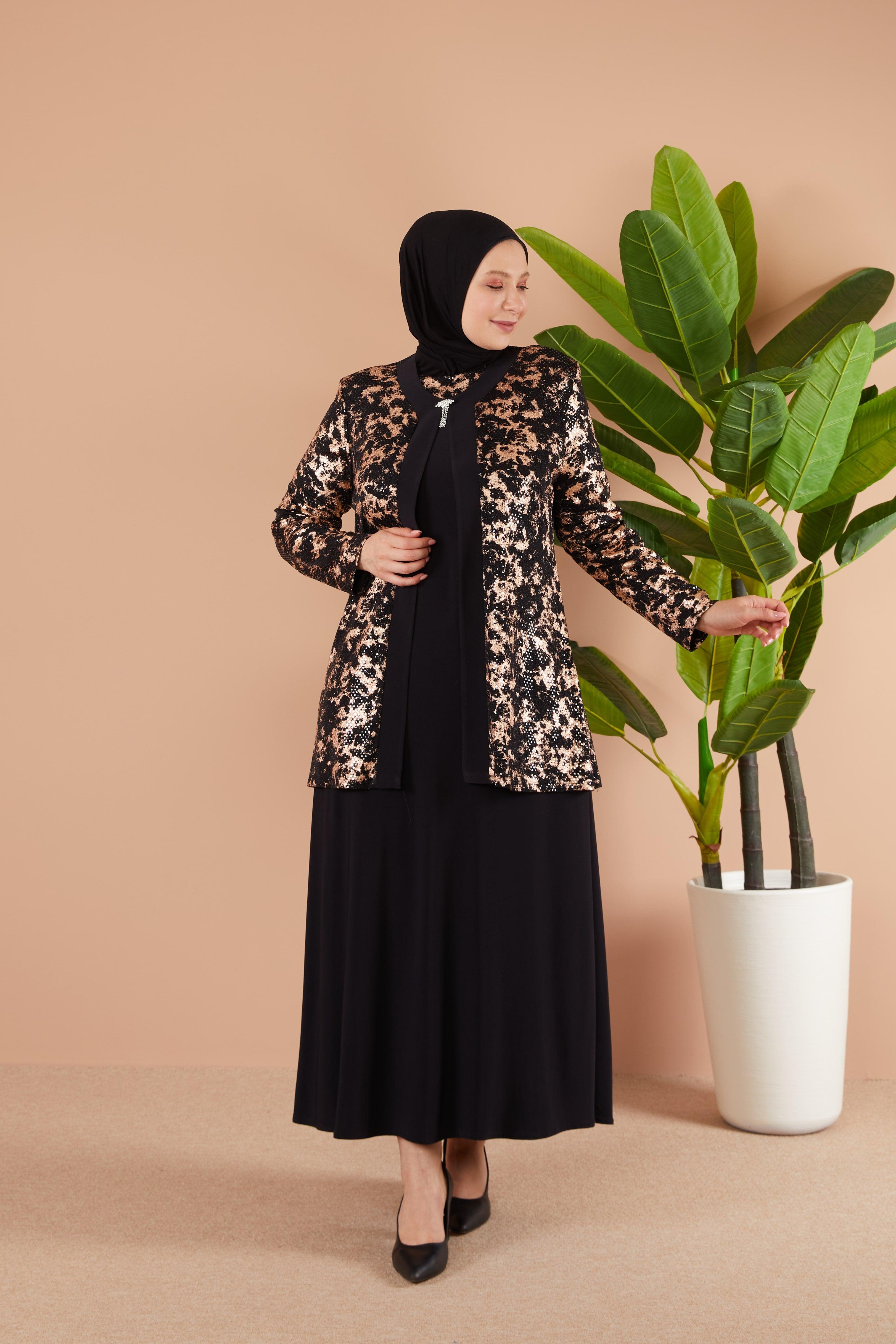 Broş Detaylı Ceketli Sendi Takım Bakır | 8014243